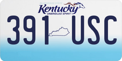 KY license plate 391USC