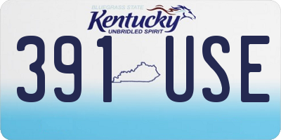 KY license plate 391USE