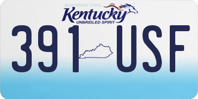 KY license plate 391USF