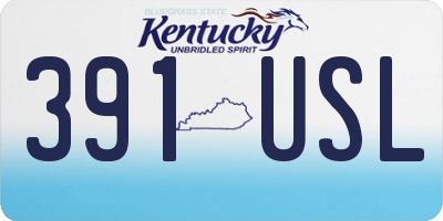 KY license plate 391USL