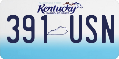 KY license plate 391USN