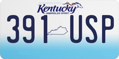 KY license plate 391USP