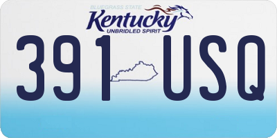 KY license plate 391USQ