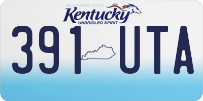 KY license plate 391UTA