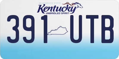 KY license plate 391UTB