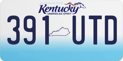 KY license plate 391UTD