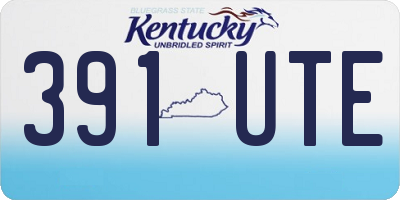 KY license plate 391UTE