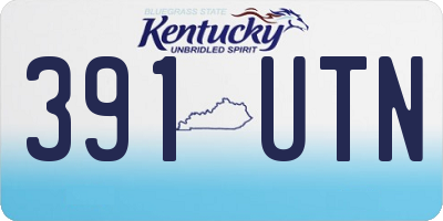 KY license plate 391UTN
