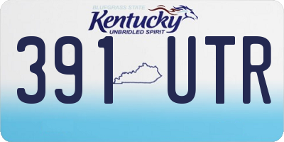 KY license plate 391UTR