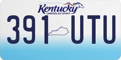 KY license plate 391UTU