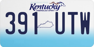 KY license plate 391UTW