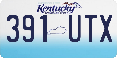 KY license plate 391UTX
