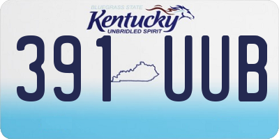 KY license plate 391UUB