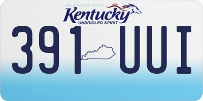 KY license plate 391UUI