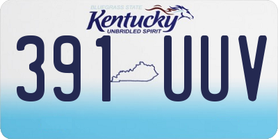 KY license plate 391UUV