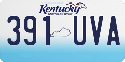KY license plate 391UVA