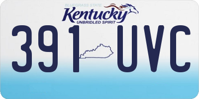 KY license plate 391UVC
