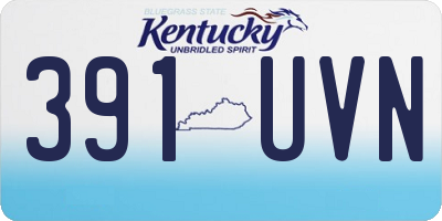 KY license plate 391UVN