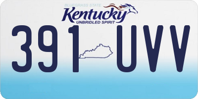 KY license plate 391UVV