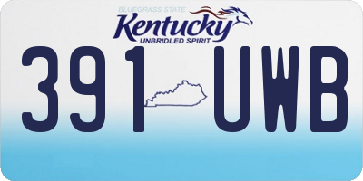 KY license plate 391UWB
