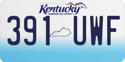 KY license plate 391UWF
