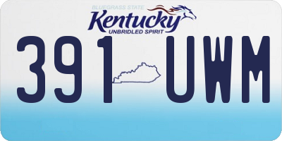 KY license plate 391UWM