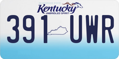 KY license plate 391UWR