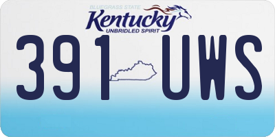 KY license plate 391UWS