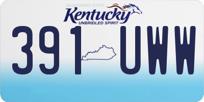 KY license plate 391UWW