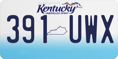 KY license plate 391UWX