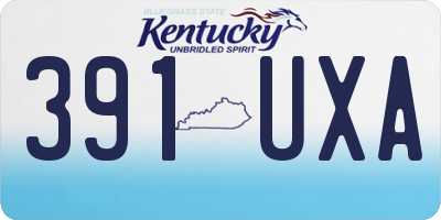 KY license plate 391UXA