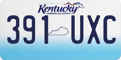 KY license plate 391UXC