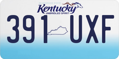 KY license plate 391UXF