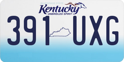 KY license plate 391UXG