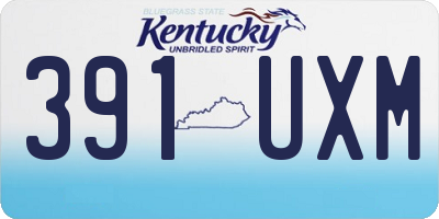 KY license plate 391UXM