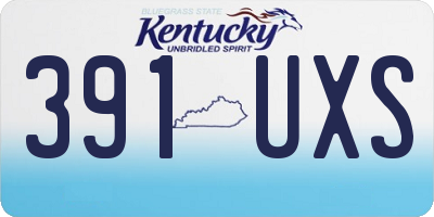 KY license plate 391UXS