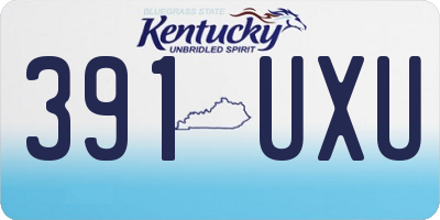 KY license plate 391UXU