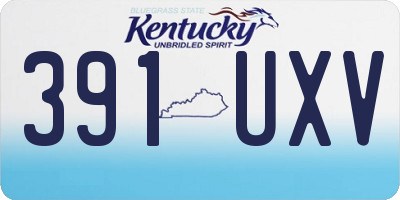 KY license plate 391UXV