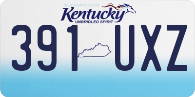 KY license plate 391UXZ
