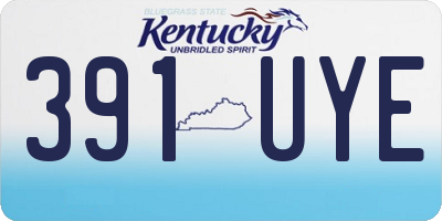 KY license plate 391UYE