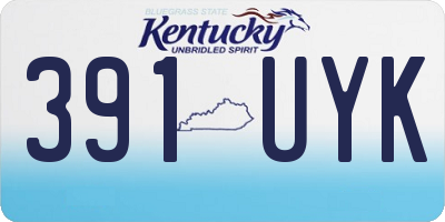 KY license plate 391UYK
