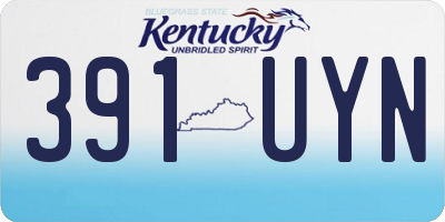 KY license plate 391UYN