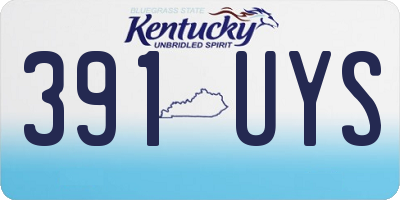 KY license plate 391UYS