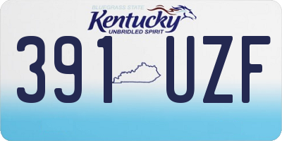 KY license plate 391UZF