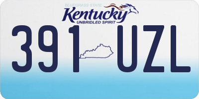 KY license plate 391UZL