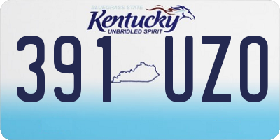 KY license plate 391UZO