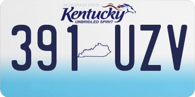 KY license plate 391UZV