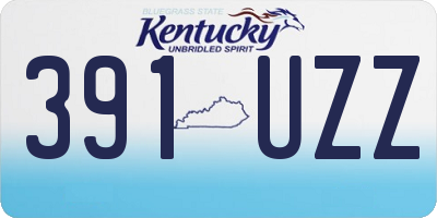 KY license plate 391UZZ