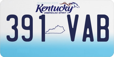 KY license plate 391VAB