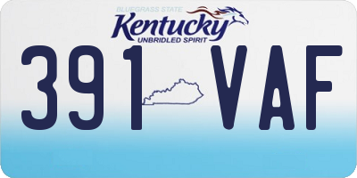 KY license plate 391VAF